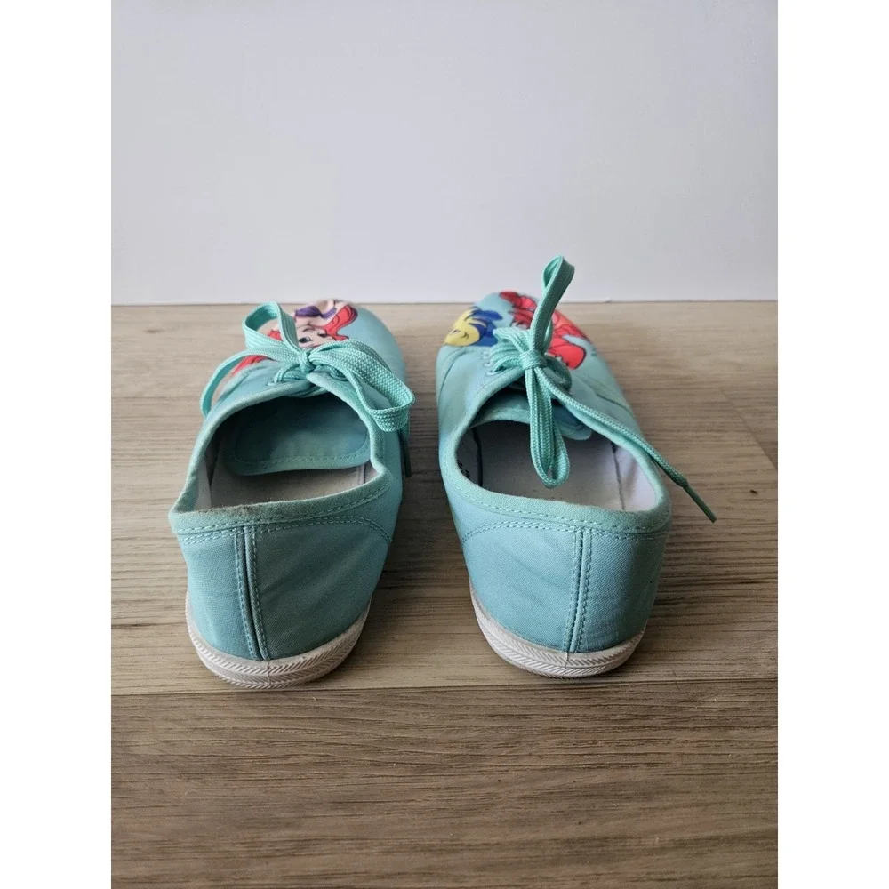 RARE Disney The Little Mermaid‎ Teal Green Sneakers Ariel Flounder Casual Canvas